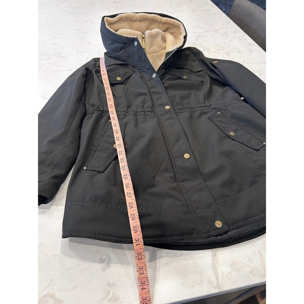 Koolaburra by UGG Womens Black Sherpa Lined Hooded Parka Utility Jacket Large - Picture 8 of 11